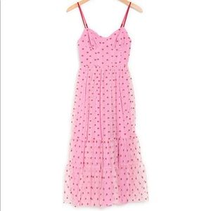LOOKING FOR!!!! Metallic Heart Print Mesh Midi Dress in aSMALL OR XSMALL